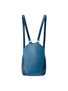 Louis Vuitton Mabillon Epi Backpack Leather LV Logo Blue Toledo